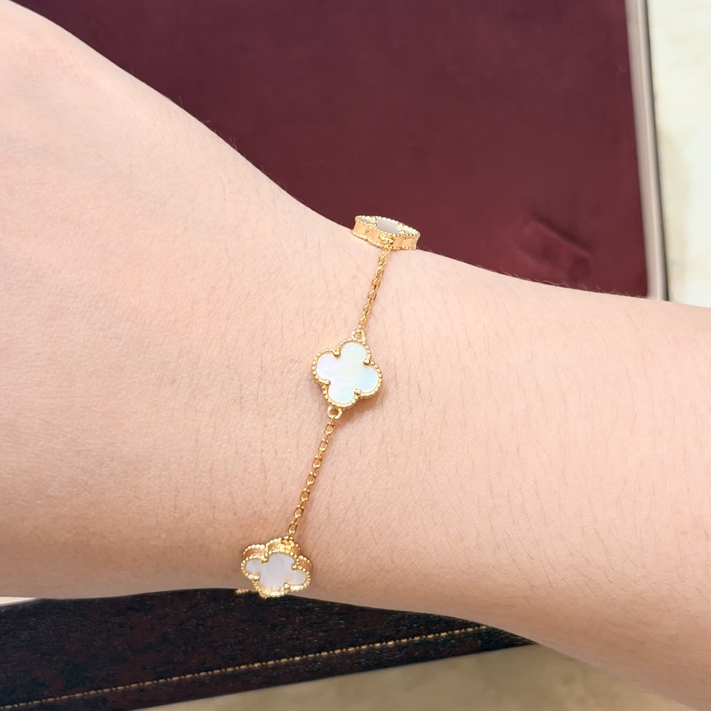 Van Cleef & Arpels Alhambra Gold Bracelet with Mother-of-Pearl